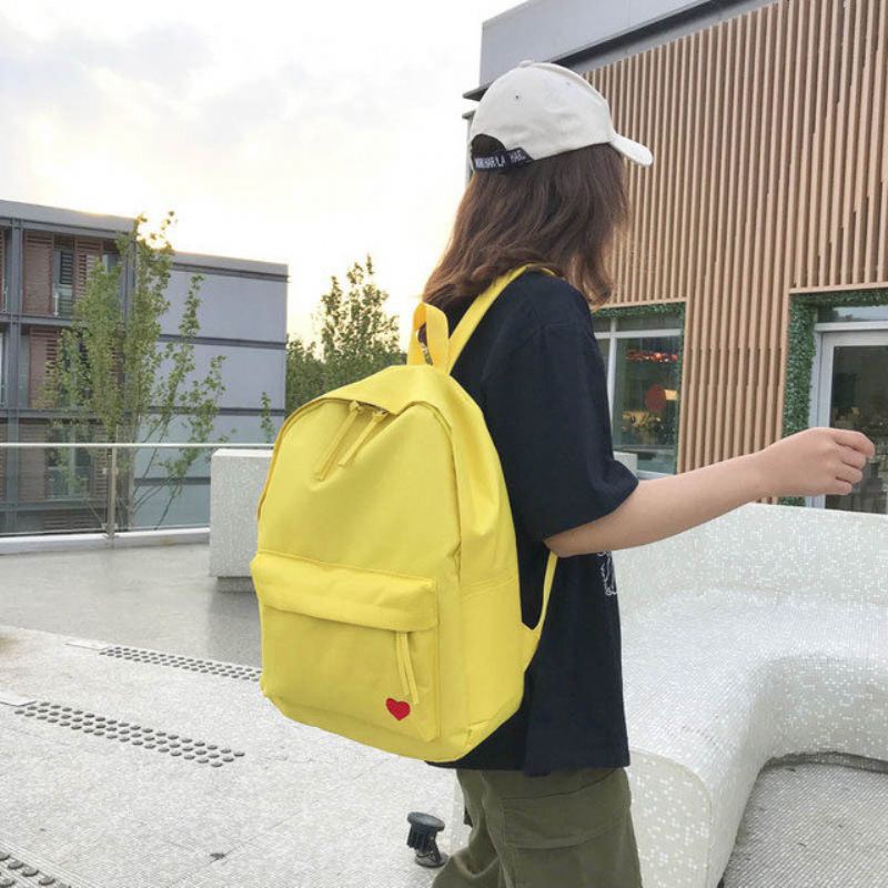 Dámská Taška Nová Jednobarevná Na Batoh Heart Student Bag Cestovní College Wind