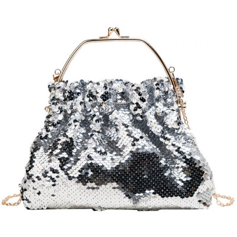 Dámská Taška Nové Sequins Přes Rameno Módní Trend Pumping Bucket Bag Chain Bag