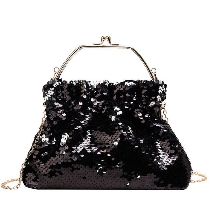 Dámská Taška Nové Sequins Přes Rameno Módní Trend Pumping Bucket Bag Chain Bag