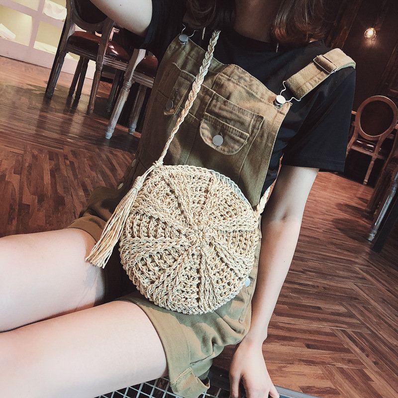 Dámská Taška Ze Slámy Crossbody Přes Rameno