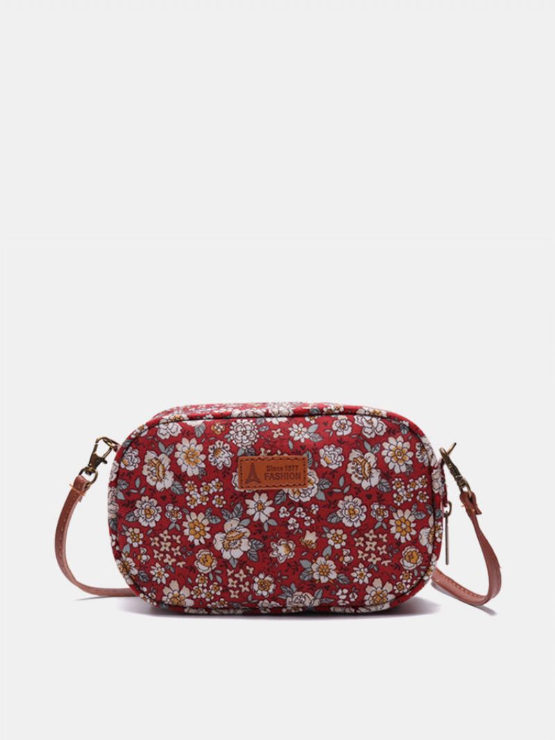 Dámská Tkanina Mini Print Crossbody Bag Taška Na Telefon Pro Volný Čas