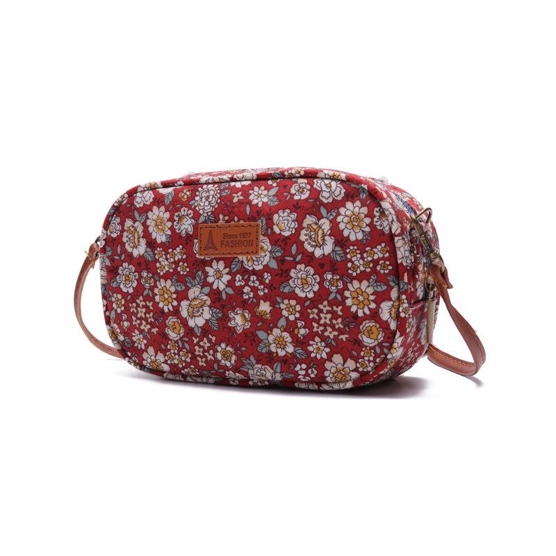 Dámská Tkanina Mini Print Crossbody Bag Taška Na Telefon Pro Volný Čas