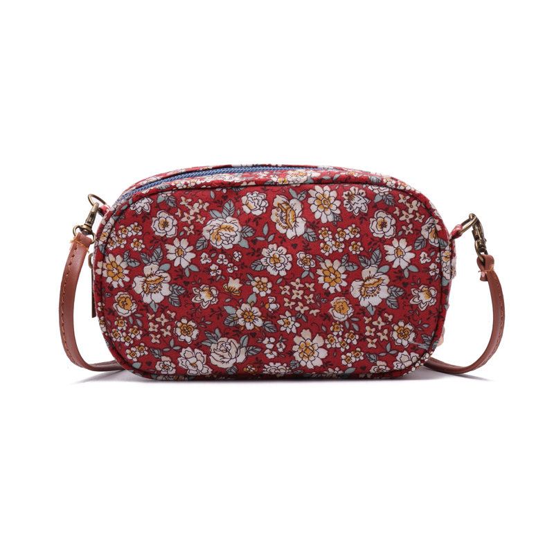 Dámská Tkanina Mini Print Crossbody Bag Taška Na Telefon Pro Volný Čas