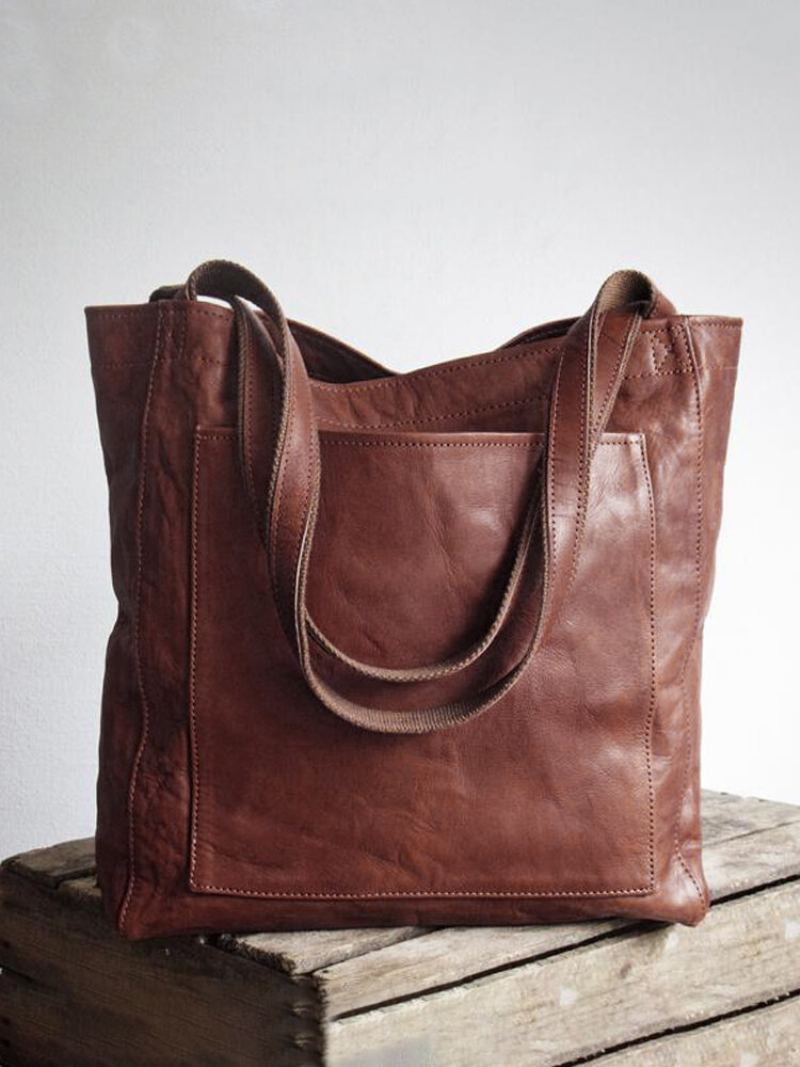 Dámská Vintage Weekender Bag Měkká Oversized Taška Přes Rameno Kabelka Tote