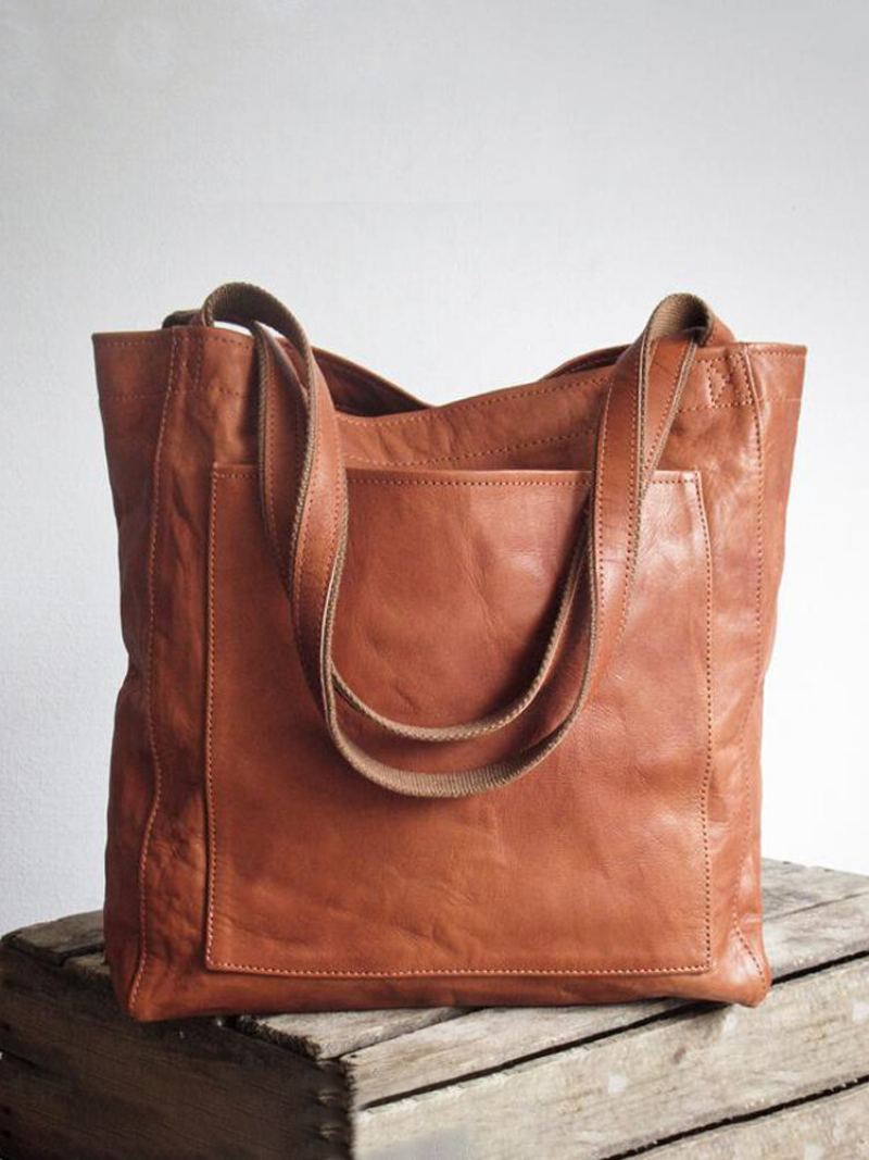 Dámská Vintage Weekender Bag Měkká Oversized Taška Přes Rameno Kabelka Tote