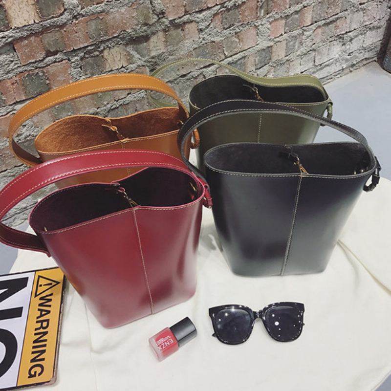 Dámské 2pcs Leisure Pu Bucket Bags Velkokapacitní Crossbody Kabelky