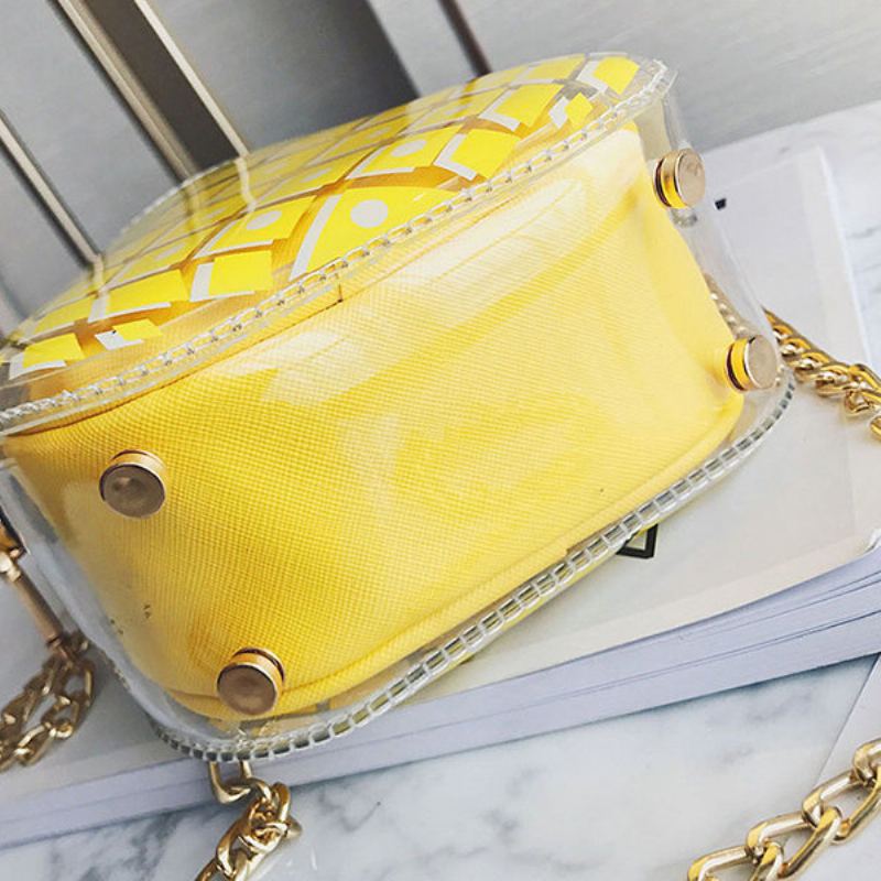 Dámské Candy Color Transparentní Ananasová Taška Sladké Roztomilé Crossbody Kabelky