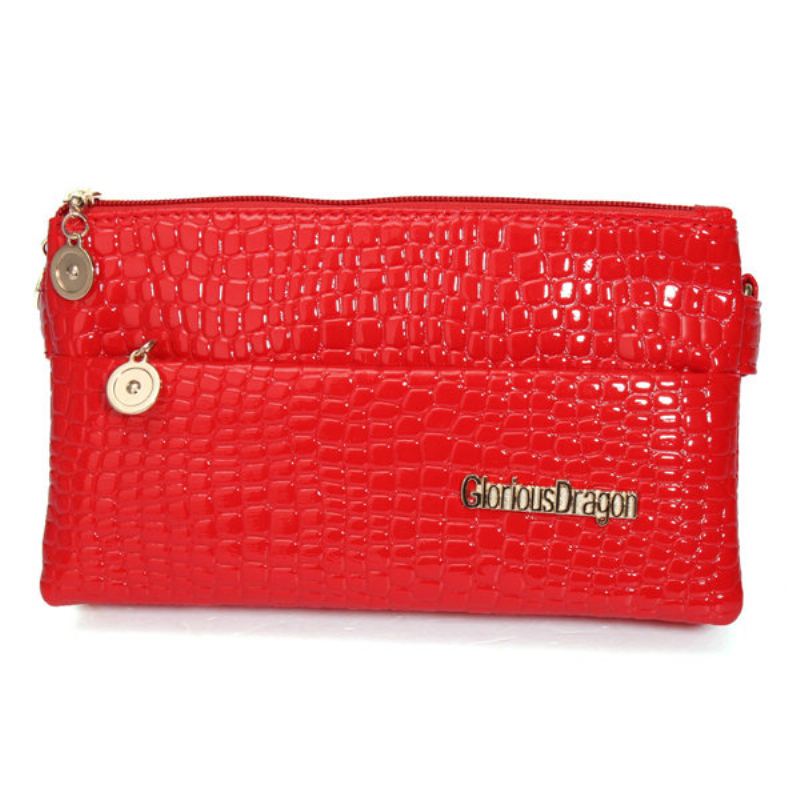 Dámské Crocodile Grain Elegantní Crossbody Kabelky Na Tři Zipy Tašky Přes Rameno Pro Volný Čas