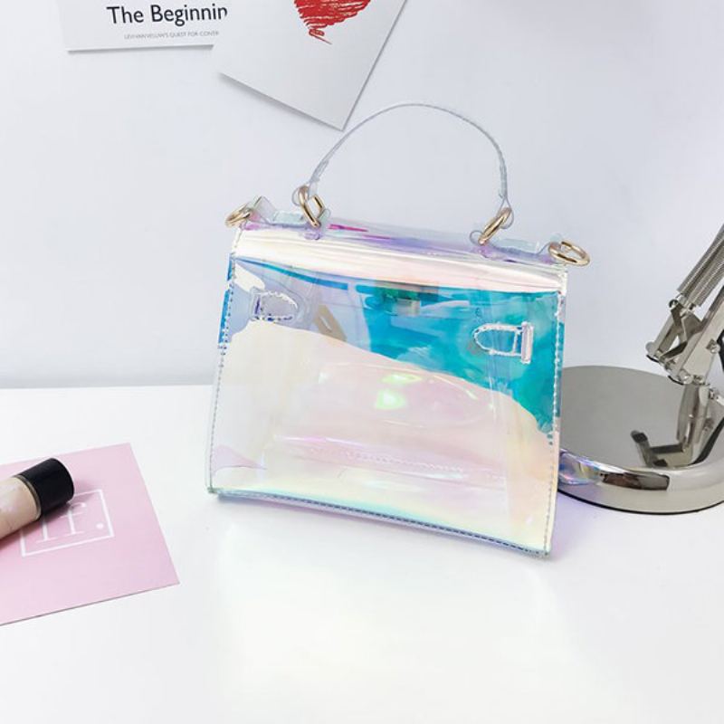 Dámské Dívčí Kabelky Přes Rameno Creative Pvc Laser Silver Crossbody