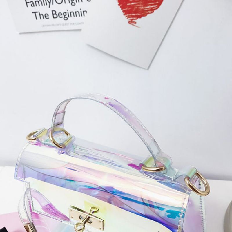 Dámské Dívčí Kabelky Přes Rameno Creative Pvc Laser Silver Crossbody