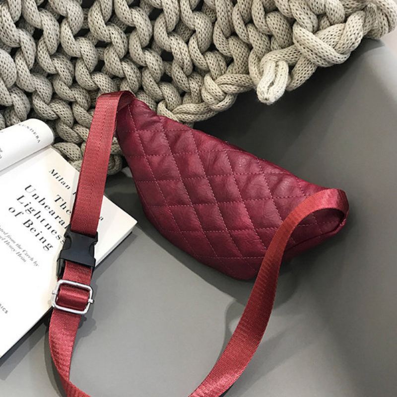 Dámské Pevné Volnočasové Multifunkční Kabelky Fanny Z Měkké Kůže Šití Crossbody