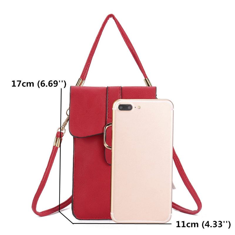 Dámské Pu Kožené Dotykové Obrazovky 5.5 Palcové Tašky Na Telefon Tassel Crossbody