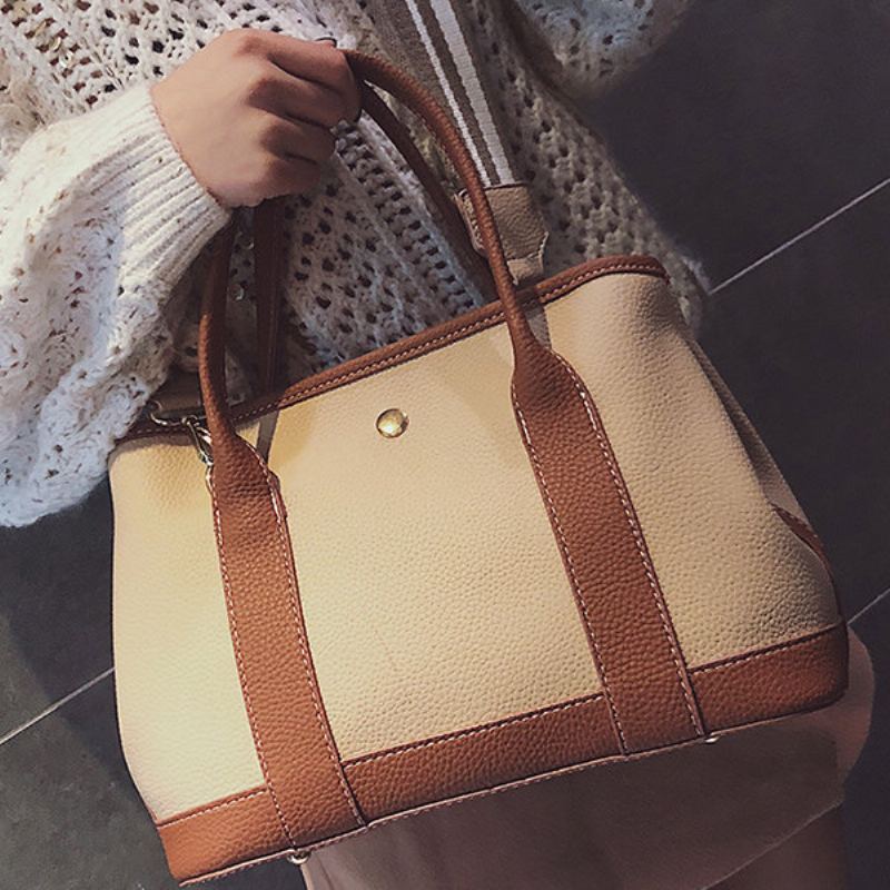 Dámské Velkokapacitní Crossbody Kabelky Z Pu Kůže Hit Color