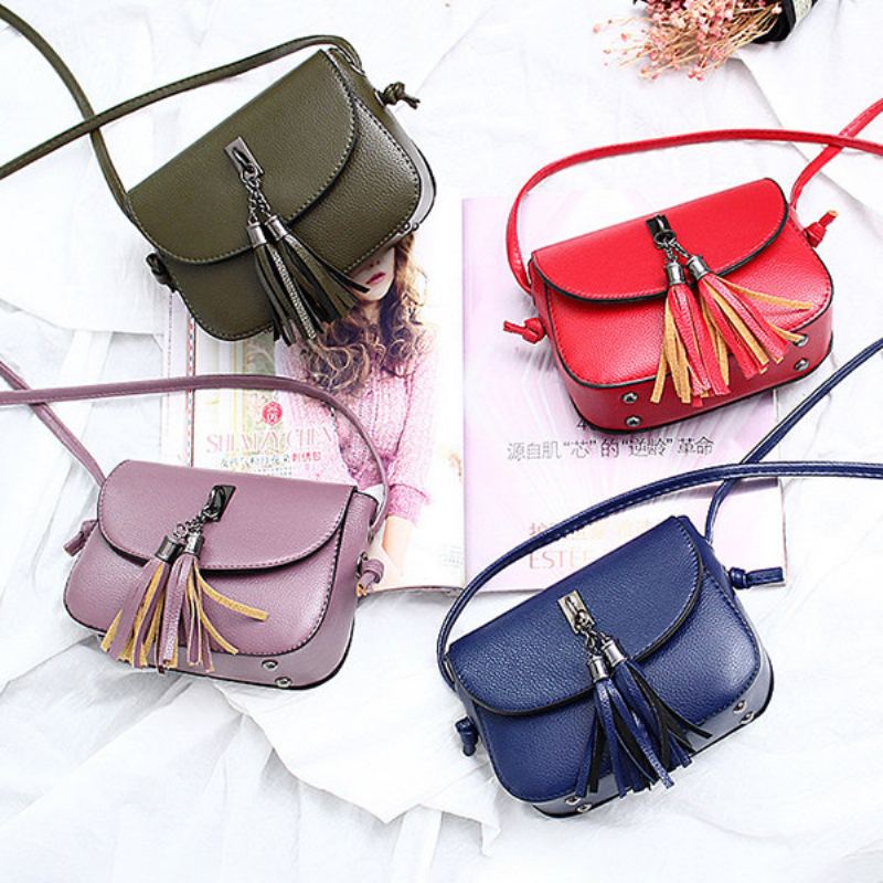 Dámské Vintage Crossbody Kabelky S Pevným Střapcem Tašky Přes Rameno Pro Volný Čas