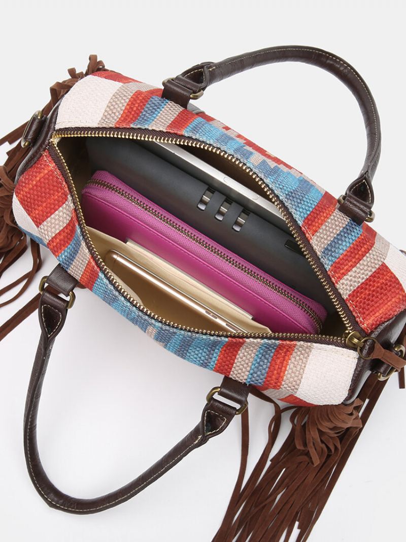 Dámské Vintage Etnický Vzor Bavlna Povlečení Crossbody Kabelka Neformální