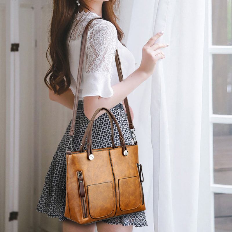 Dámské Vintage Kabelky Z Umělé Kůže Přes Rameno Crossbody