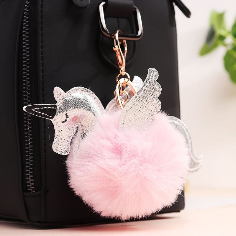 Dámský Přívěsek Na Klíče Z Umělé Kožešiny Unicorn Bag Charm