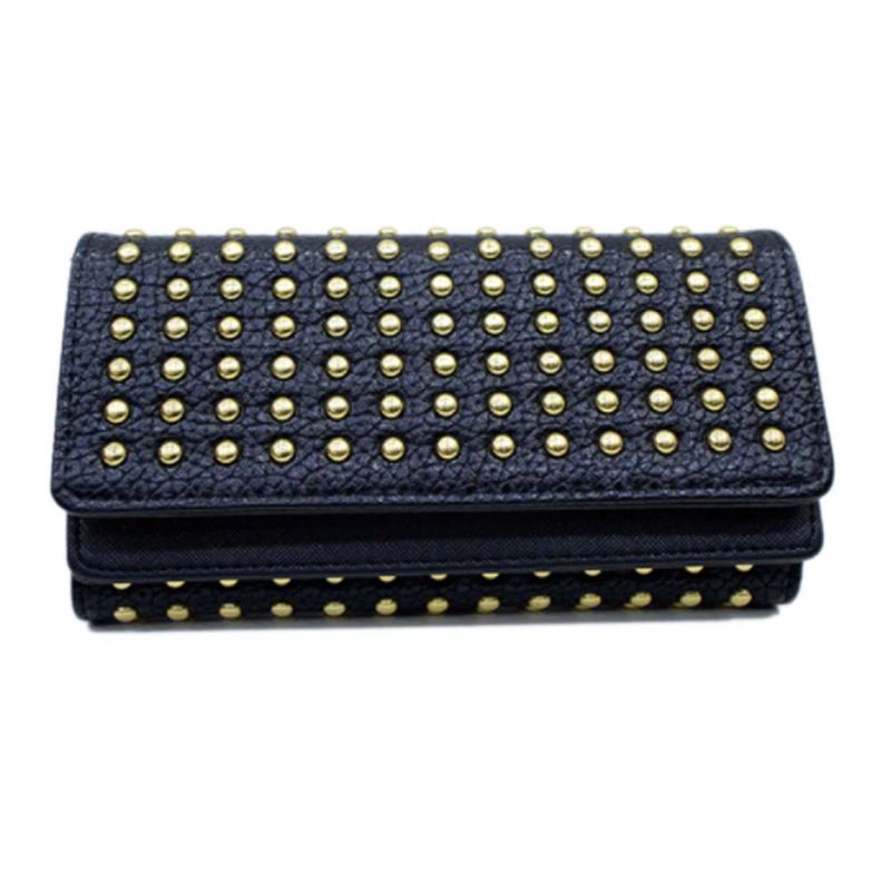 Dlouhý Dvojitý Kryt Clutch Nová Móda Dámská Peněženka Evropská A Americká Kabelka Pop Pun Style Rivet