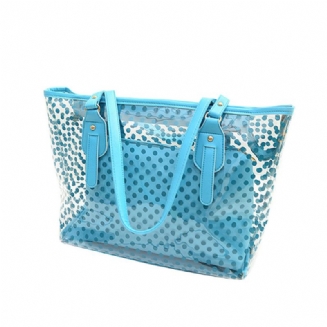 Fresh Color Tote Bag Pro Ženy Letní Použití Jelly Kabelka Wave Point Voděodolná Pvc Plážová Použitá Křišťálová Taška Na Jedno Rameno