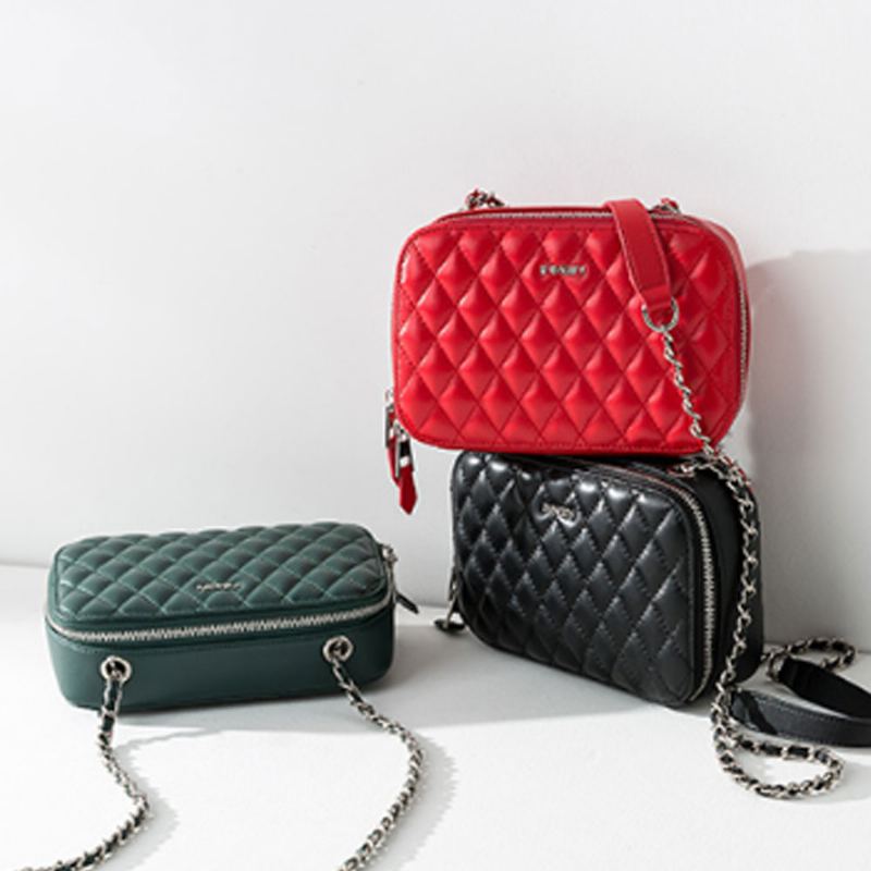 Kožená Taška Inman Lady Jarní A Podzimní Styl Literatury Diamond Small Square Bag Řetízková Tide Bag Sheepskin Diagonal Bag