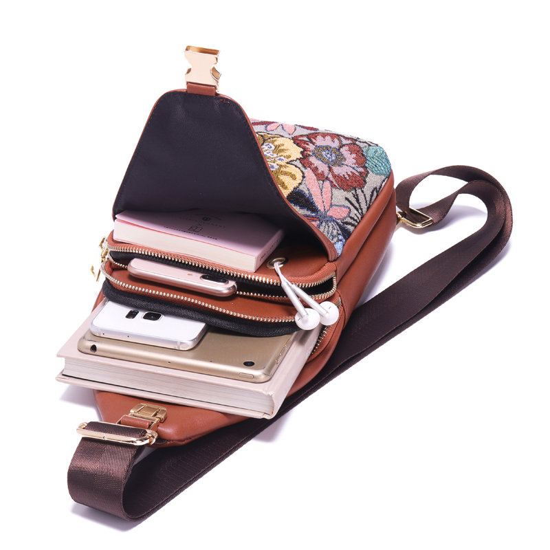 Květinové Náprsní Tašky S Výšivkou Brenice Vintage National Crossbody Kabelky