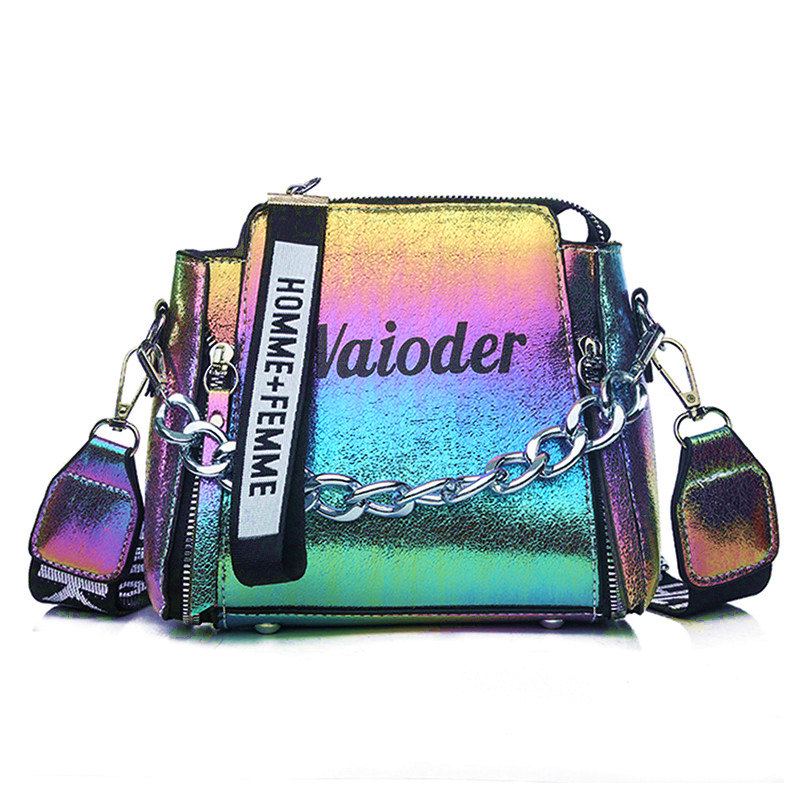 Laser Women Dopisní Taška Přes Rameno Ins Populární Dámská Kabelka Holiday Pu Messenger Tašky Pro Dámský Design Vynikající Crossbody Bucket