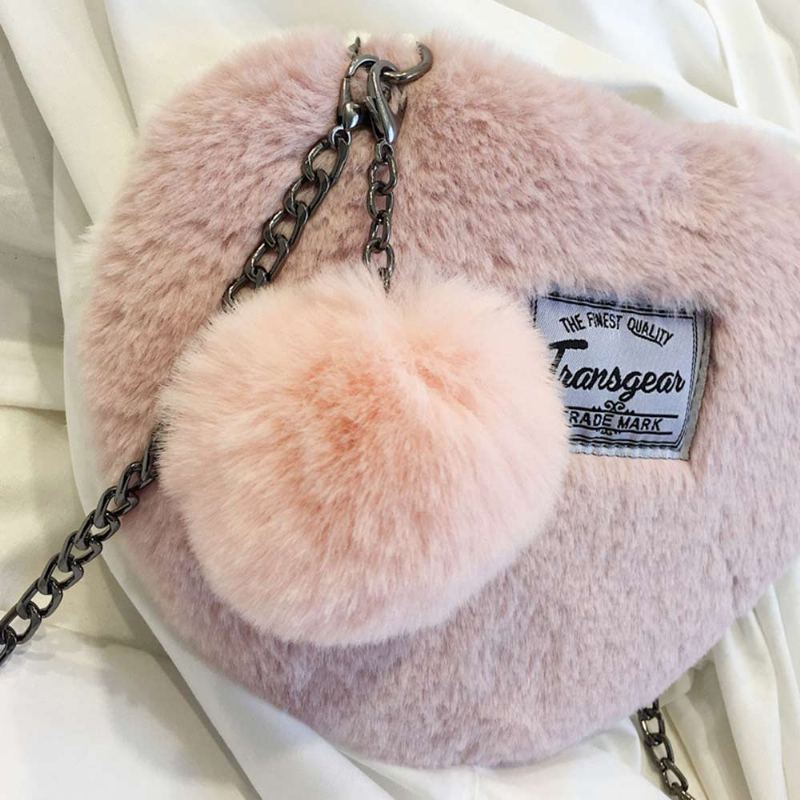 Malá Dámská Kabelka Ve Tvaru Srdce Cute Messenger Cross Body Ultra-měkká Na Textil