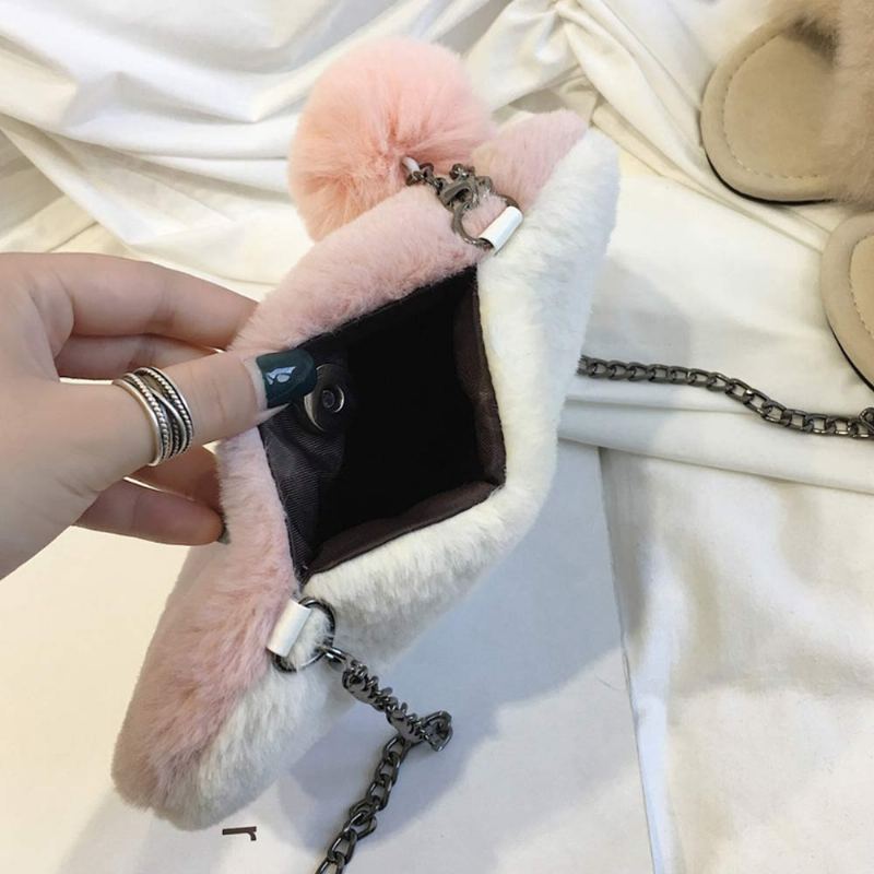 Malá Dámská Kabelka Ve Tvaru Srdce Cute Messenger Cross Body Ultra-měkká Na Textil