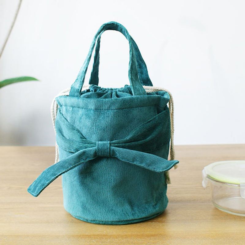 Manšestrové Bowknot Bucket Bags Obědové Tašky Pro Ženy