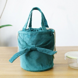 Manšestrové Bowknot Bucket Bags Obědové Tašky Pro Ženy