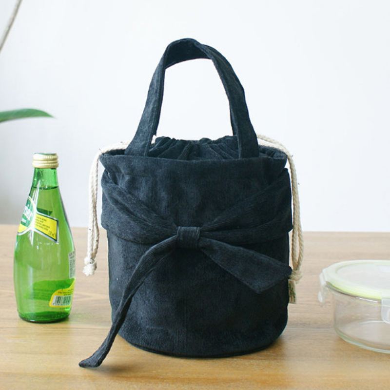 Manšestrové Bowknot Bucket Bags Obědové Tašky Pro Ženy