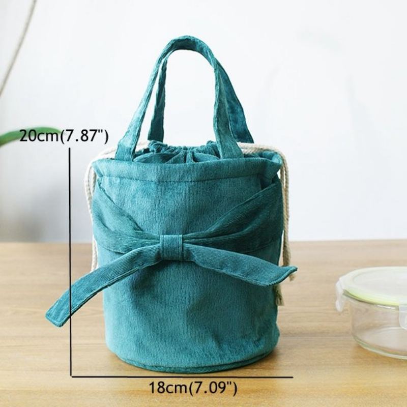 Manšestrové Bowknot Bucket Bags Obědové Tašky Pro Ženy