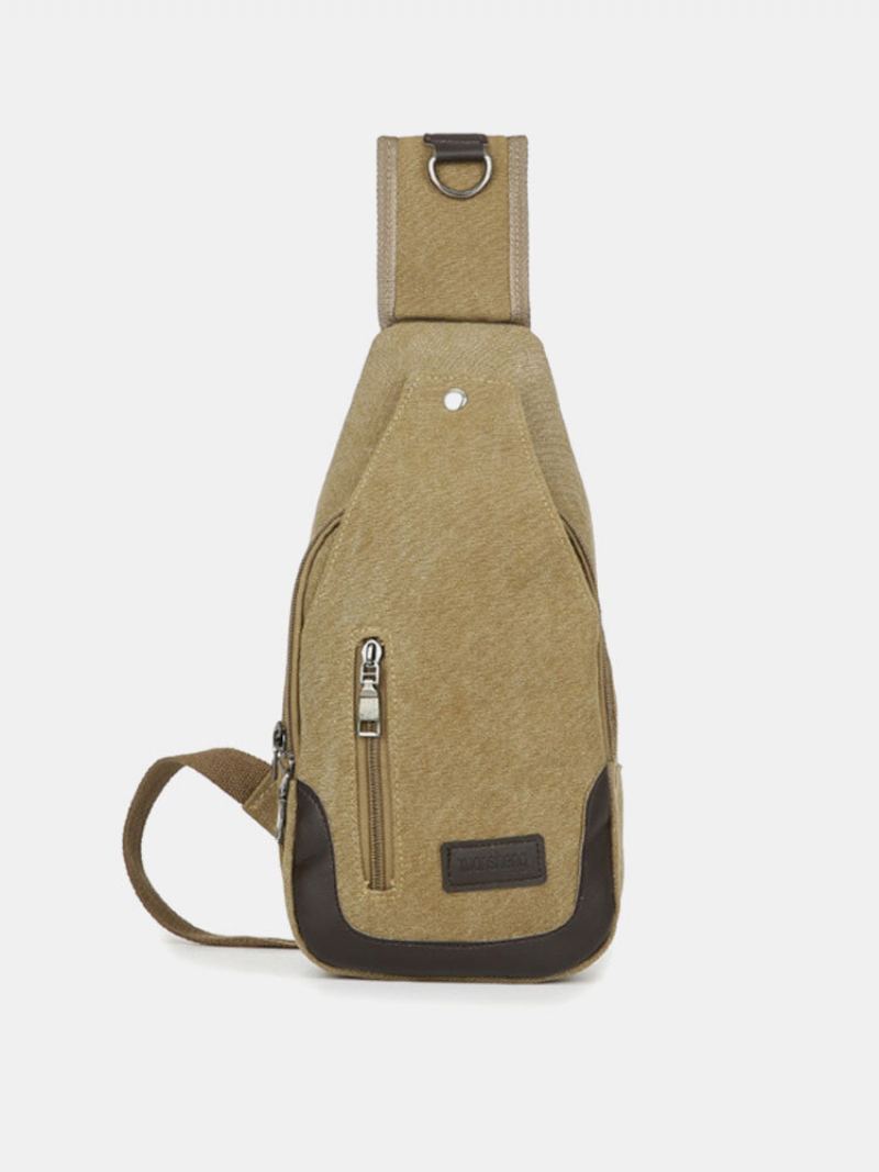 Men Canvas Leisure Multifunkční Crossbody Taška Přes Rameno Na Prsa