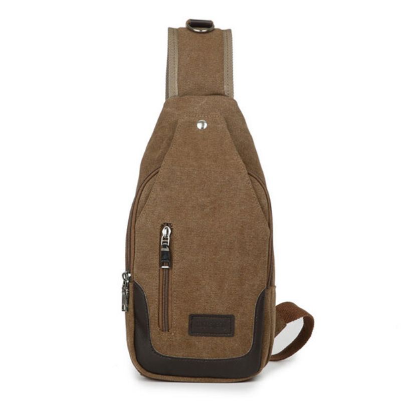 Men Canvas Leisure Multifunkční Crossbody Taška Přes Rameno Na Prsa