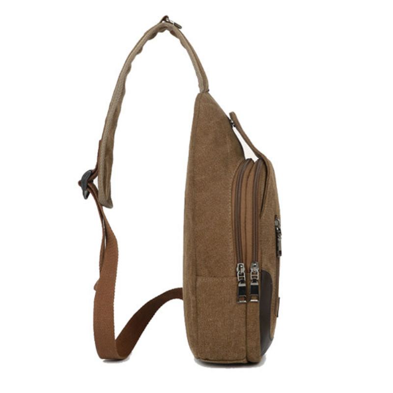 Men Canvas Leisure Multifunkční Crossbody Taška Přes Rameno Na Prsa