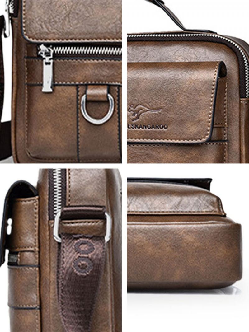 Menico Pánská Kabelka Z Umělé Kůže Business Casual Soft Crossbody Bag