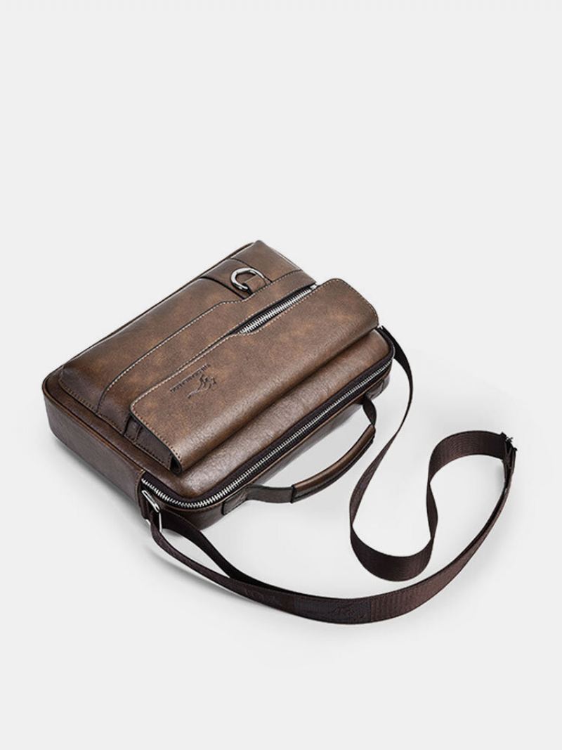 Menico Pánská Kabelka Z Umělé Kůže Business Casual Soft Crossbody Bag