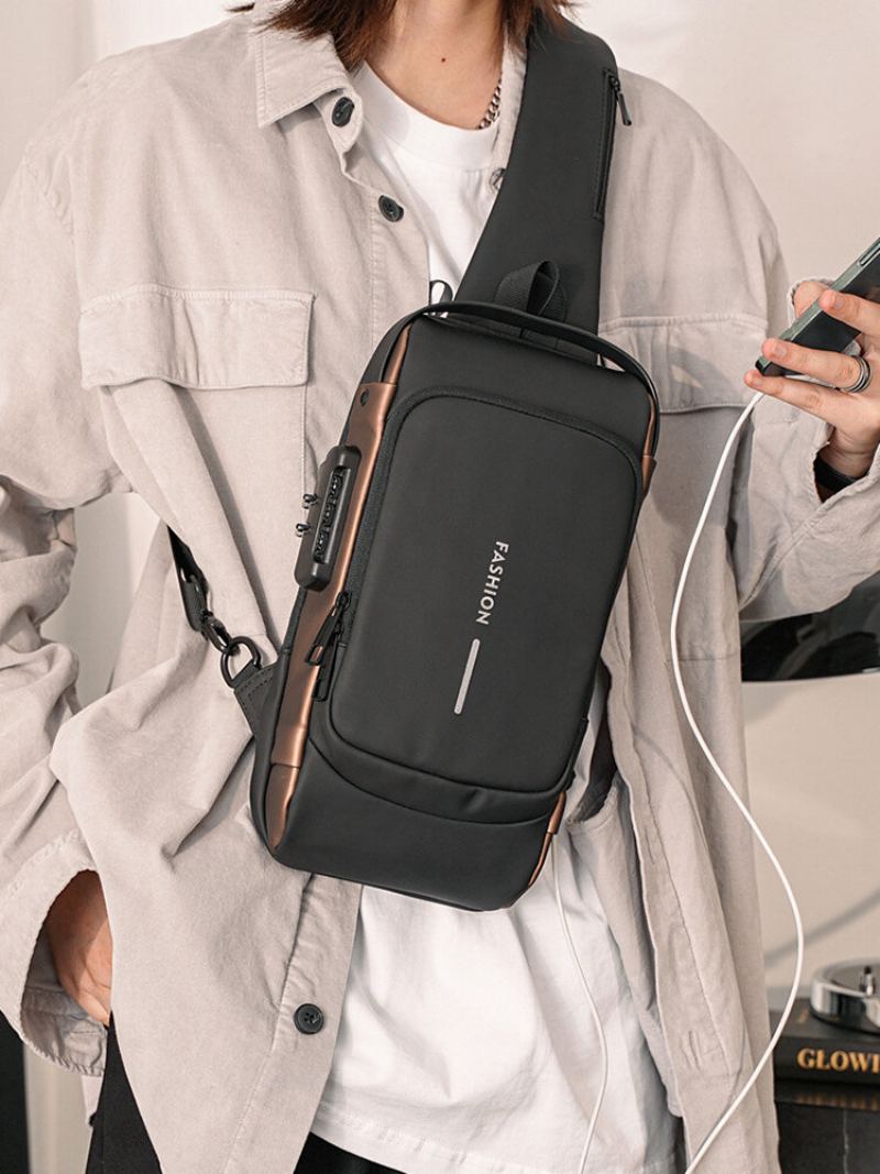 Menico Pánská Outdoor Riding Multifunkční Usb Nabíjecí Taška Messenger Bag Hrudní