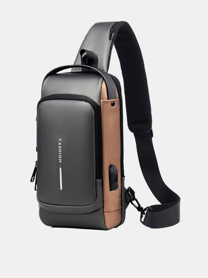 Menico Pánská Outdoor Riding Multifunkční Usb Nabíjecí Taška Messenger Bag Hrudní