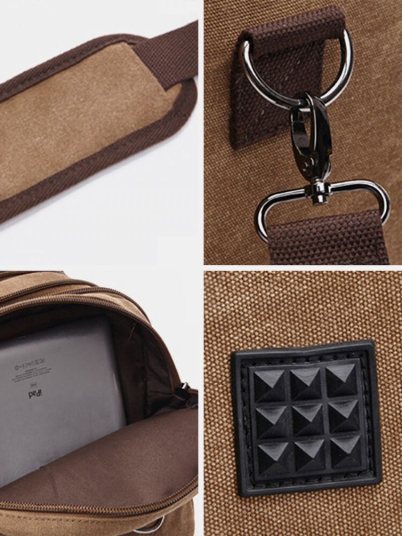 Menico Pánská Plátěná Outdoor Velkokapacitní Neformální Cestovní Taška Tote Crossbody Přes Rameno