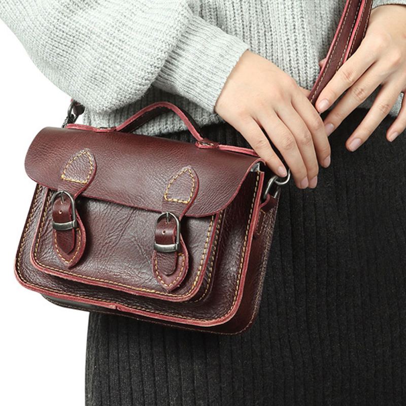 Módní Dámská Crossbody Kabelka Přes Rameno První Vrstva Kožené Kabelky Pro Volný Čas Z Hovězí Kůže