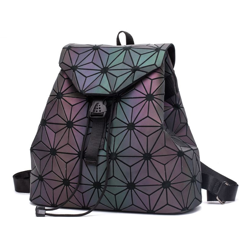 Módní Luminous Backpack Ženy Geometrické Batohy Pro Dospívající Dívky Žena Laser Diamond Student's School Bag Mochila Bolsas