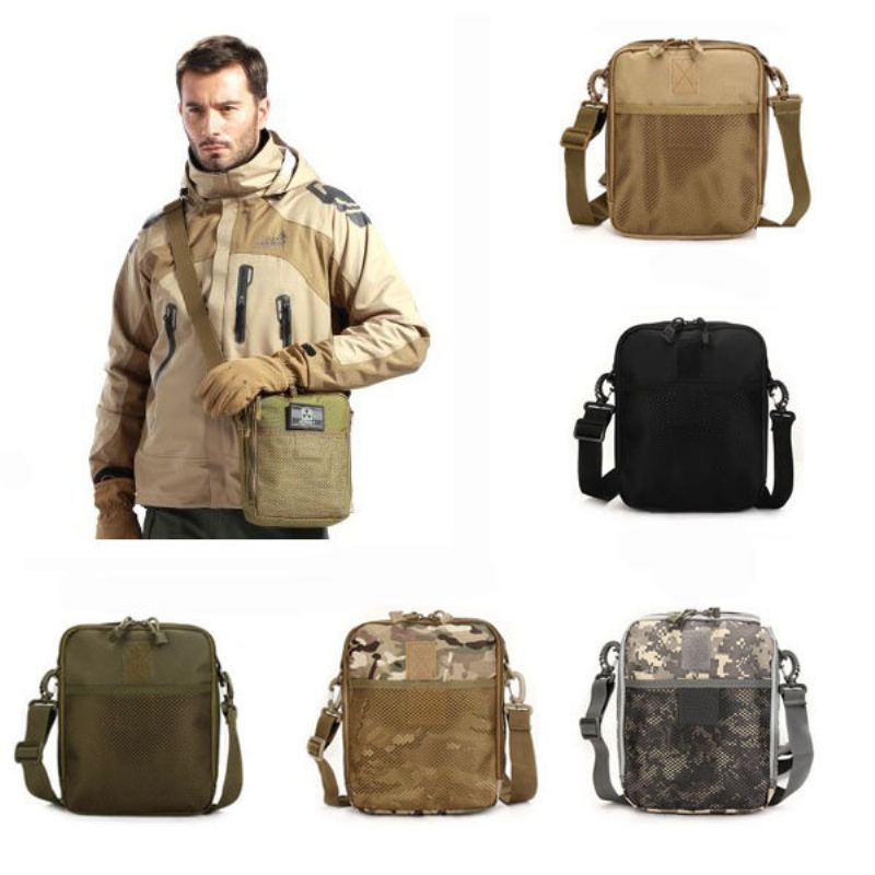 Muži Ženy Nylonová Sportovní Outdoor Tactical Army Ipad Crossbody Taška Přes Rameno