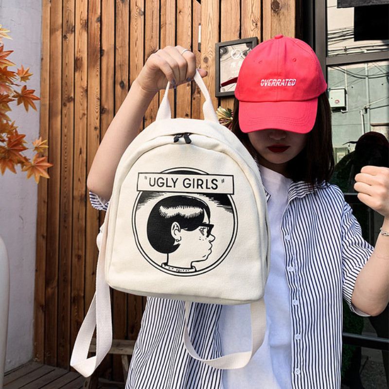 New Ins Plátěná Taška Přes Rameno Vintage Sense Girl Bag College Wind Campus Studentský Malý Batoh