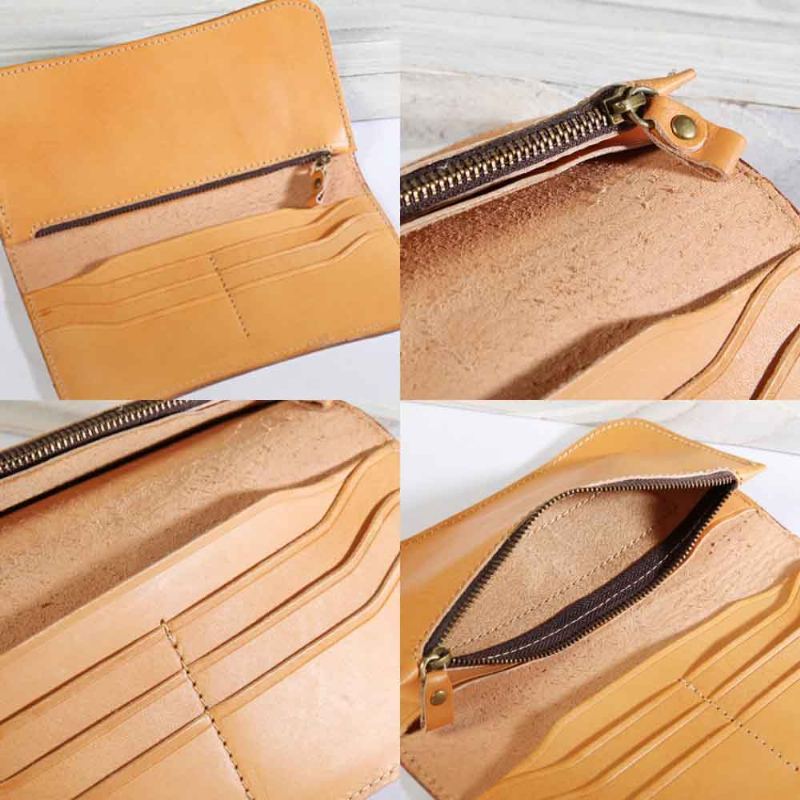 Nová Peněženka Long Leather Cutch Fashion Vegetable Tanned Wallet Pro Dámy Ručně Vyrobená Semišová Kožená