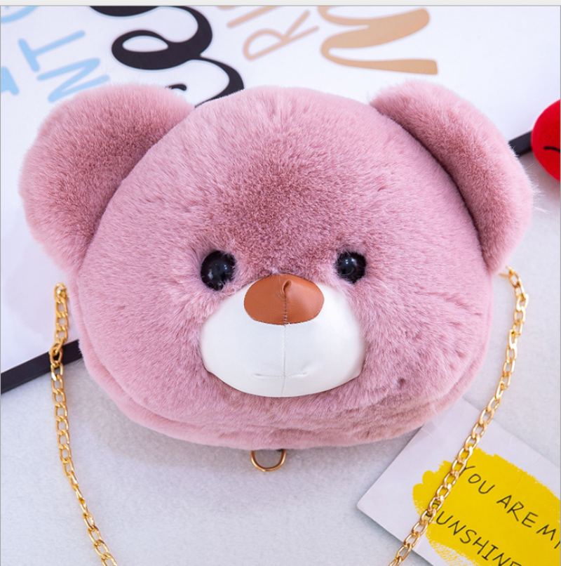 Nová Plyšová Hračka Bear Head Temale Bag Roztomilá Móda Populární Taška Messenger Divoká Přes Rameno Série Doll