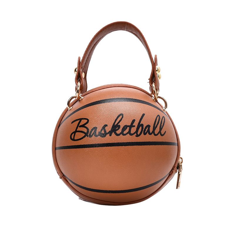 Nový Design Basketbal Tvar Kabelka Móda Ženy Řetízky Dopis Taška Přes Rameno Dámské Mini Crossbody Kabelky Kruhová Peněženka