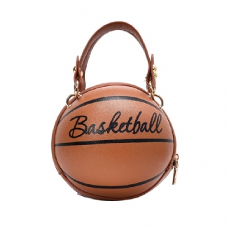 Nový Design Basketbal Tvar Kabelka Móda Ženy Řetízky Dopis Taška Přes Rameno Dámské Mini Crossbody Kabelky Kruhová Peněženka