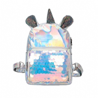 Nový Pu Sequin Batoh Unicorn Student Cute Bag Cartoon Girl Taška Přes Rameno Lady