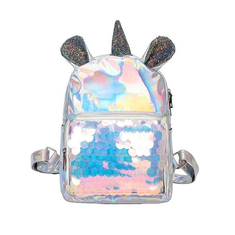 Nový Pu Sequin Batoh Unicorn Student Cute Bag Cartoon Girl Taška Přes Rameno Lady